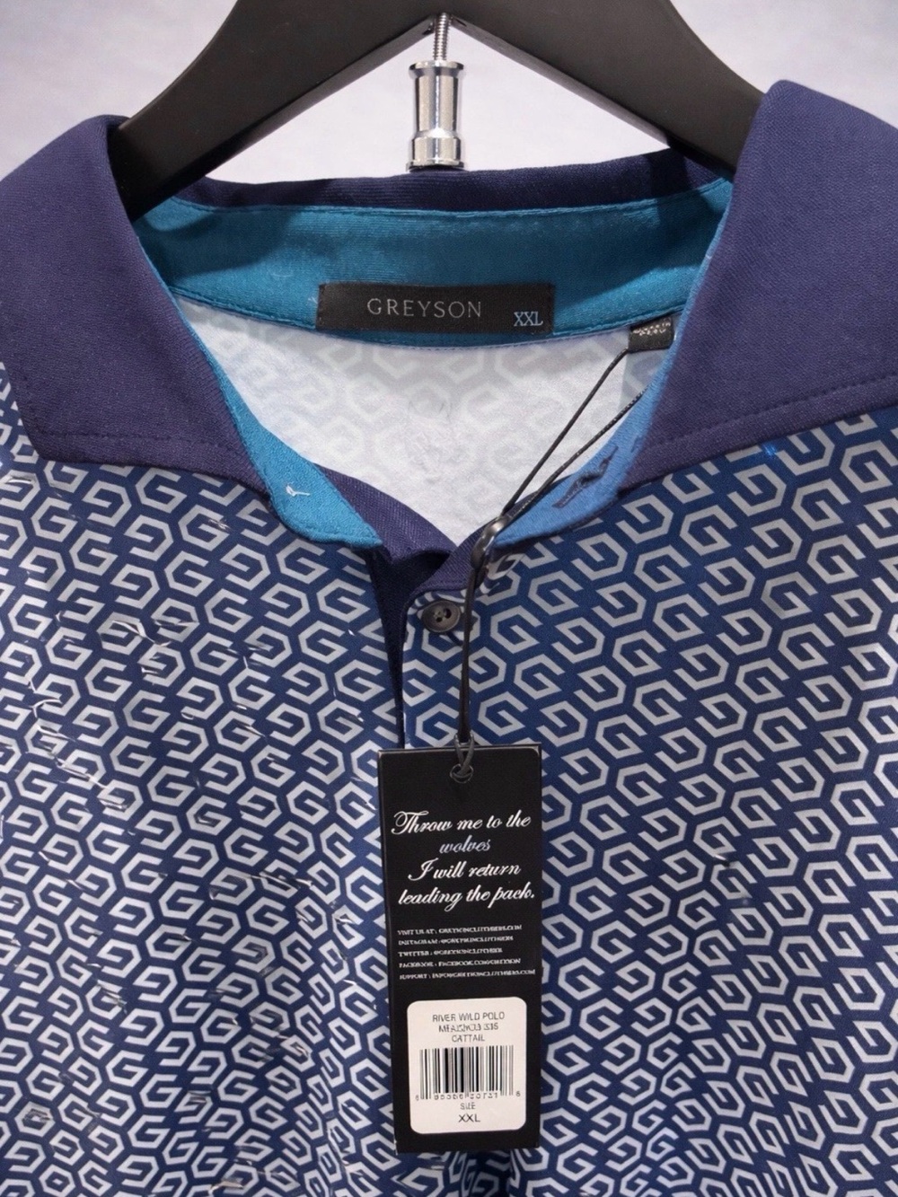 Greyson NWT Blue XXL Golf Polo Shirt Mens Small River Wild Polo Falcon